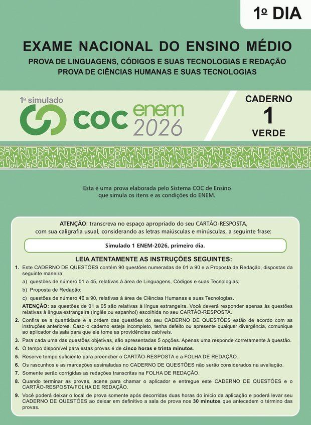 Caderno do Simulado ENEM